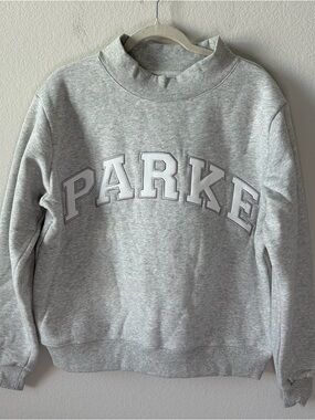 PARKE Varsity Mockneck in Metallic Grey SZ S/M NEW